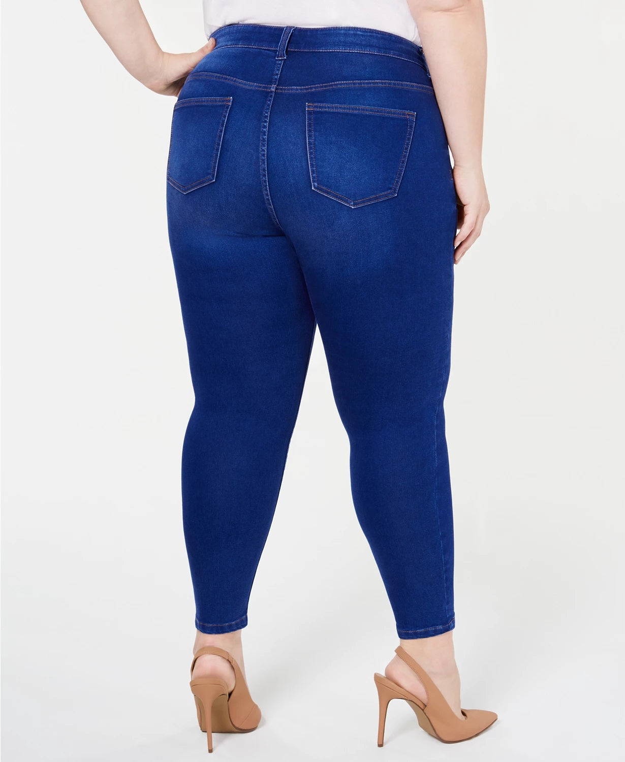 Calça jeans skinny plus size feminina, rosa, plus size, azul, cintura alta, tamanho pequeno