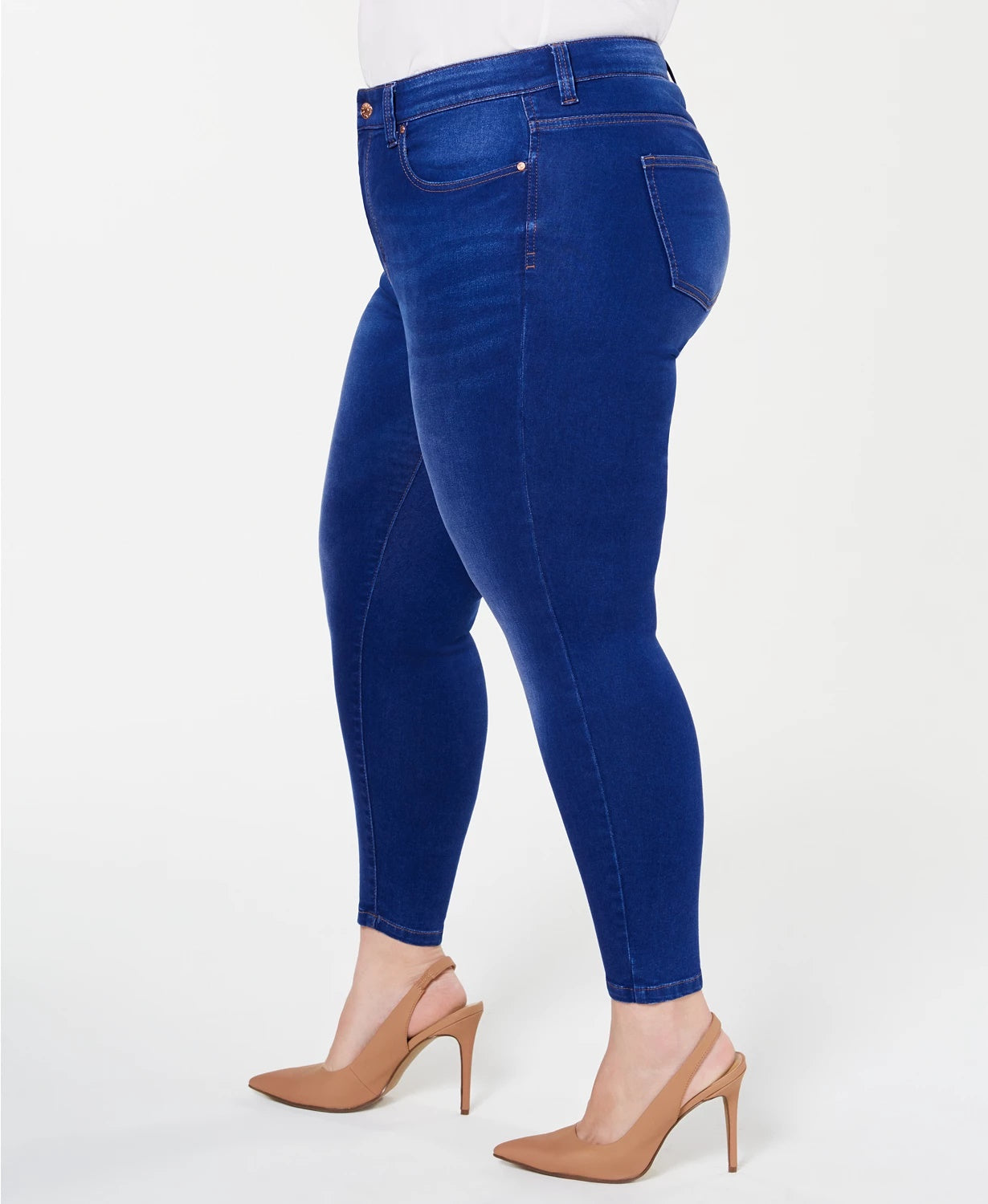 Calça jeans skinny plus size feminina, rosa, plus size, azul, cintura alta, tamanho pequeno