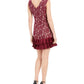 Vestido tubinho de renda com babados Donna Ricco feminino, vermelho, tamanho 10