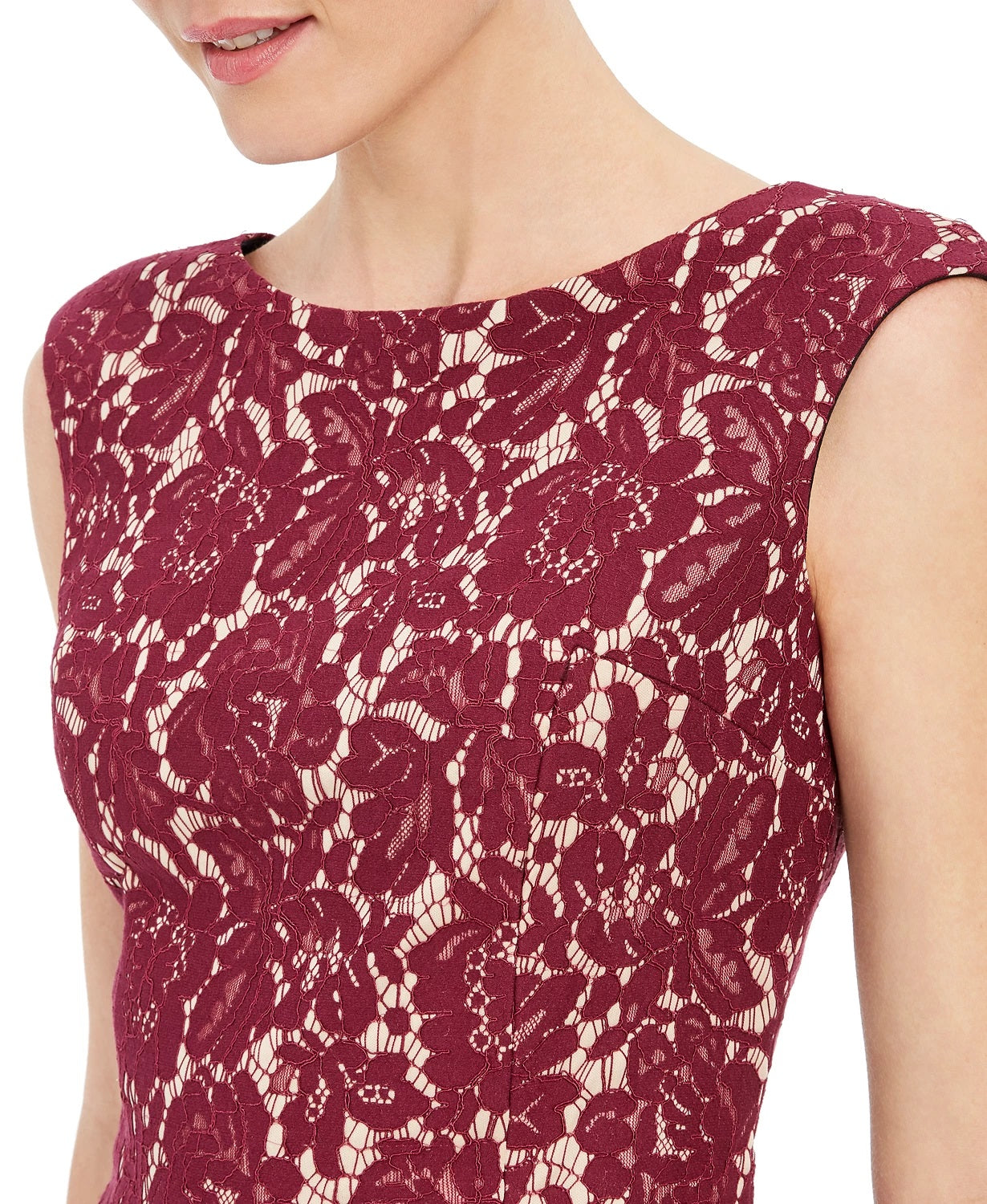 Vestido tubinho de renda com babados Donna Ricco feminino, vermelho, tamanho 10