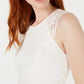 Vestido feminino 19 Cooper com decote em V e costas abertas, branco, tamanho X-S