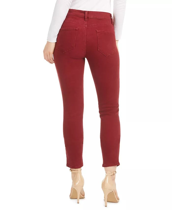 Calça jeans skinny feminina STS Blue Ellie de cintura alta, vermelha escura, tamanho 30