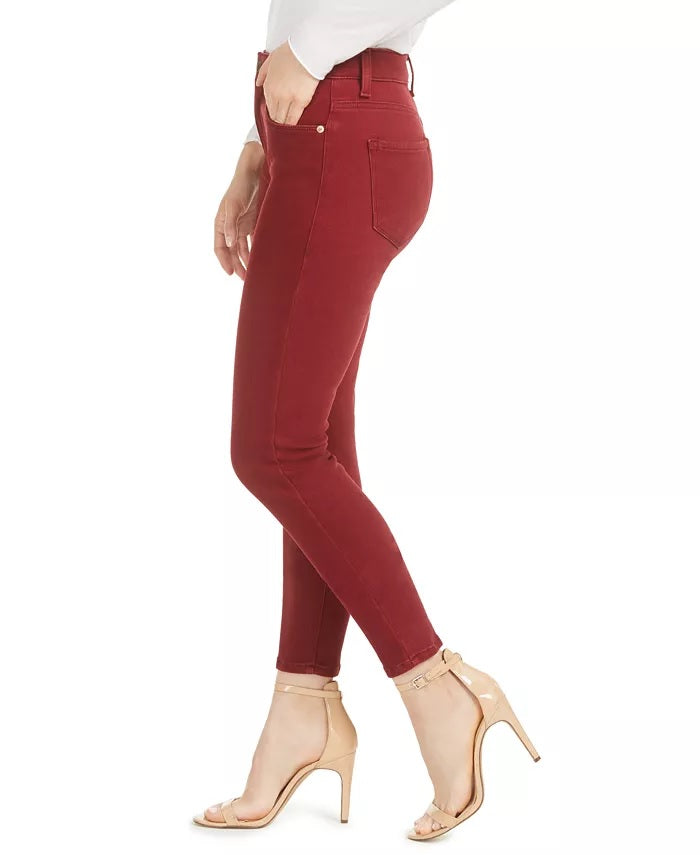 Calça jeans skinny feminina STS Blue Ellie de cintura alta, vermelha escura, tamanho 30