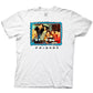 Camiseta masculina com estampa de amigos e moldura da Ripple Junction, branca, tamanho pequeno