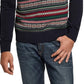 Suéter masculino Fair Isle vintage à prova de intempéries, tamanho marinho