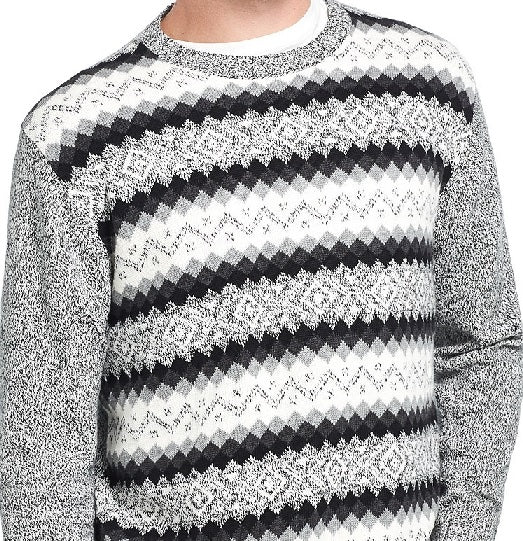 Suéter de esqui Fair Isle vintage masculino à prova de intempéries, preto, tamanho pequeno