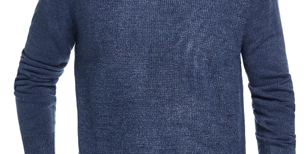 Suéter masculino vintage de malha waffle à prova de intempéries, azul, tamanho 3X