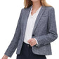 Blazer Tommy Hilfiger Feminino Marled com Botão Único Azul Tamanho 16