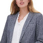 Blazer Tommy Hilfiger Feminino Marled com Botão Único Azul Tamanho 16