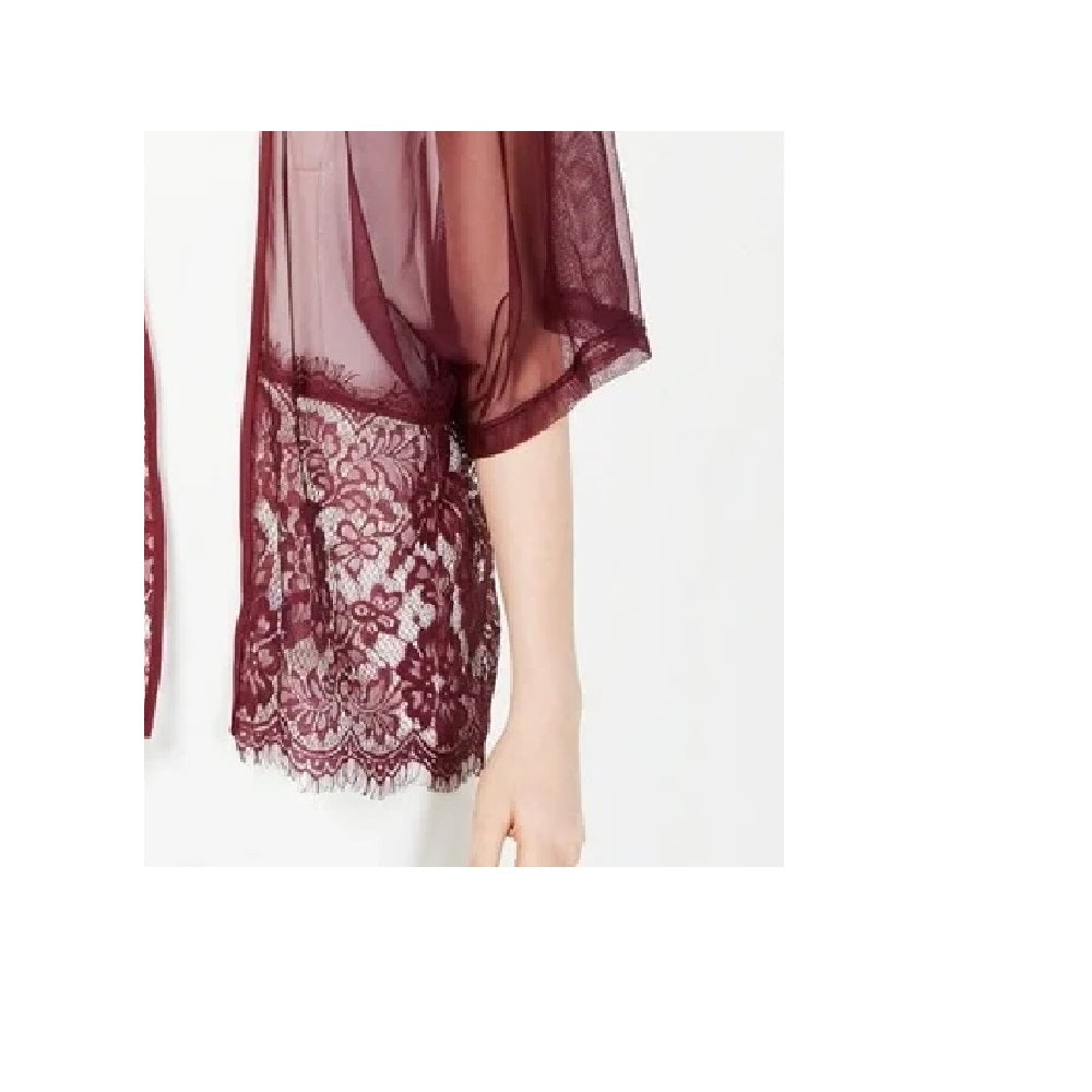 INC International Concepts Xale Feminino Floral-Renda Vinho Tamanho Único