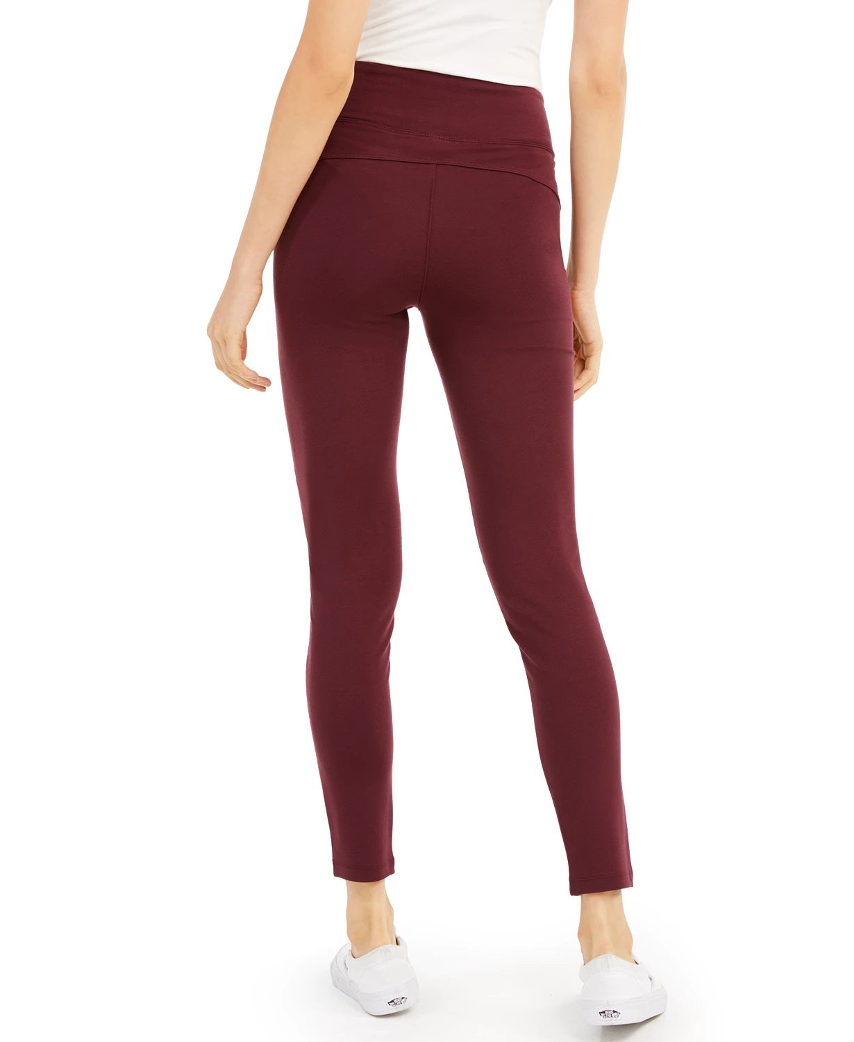 Leggings de malha ponte frontal de camurça sintética Rewash Junior's vermelho escuro tamanho pequeno