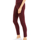 Leggings de malha ponte frontal de camurça sintética Rewash Junior's vermelho escuro tamanho pequeno