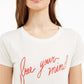 Camiseta estampada Love Tribe Junior Free Your Mind, branca, tamanho pequeno