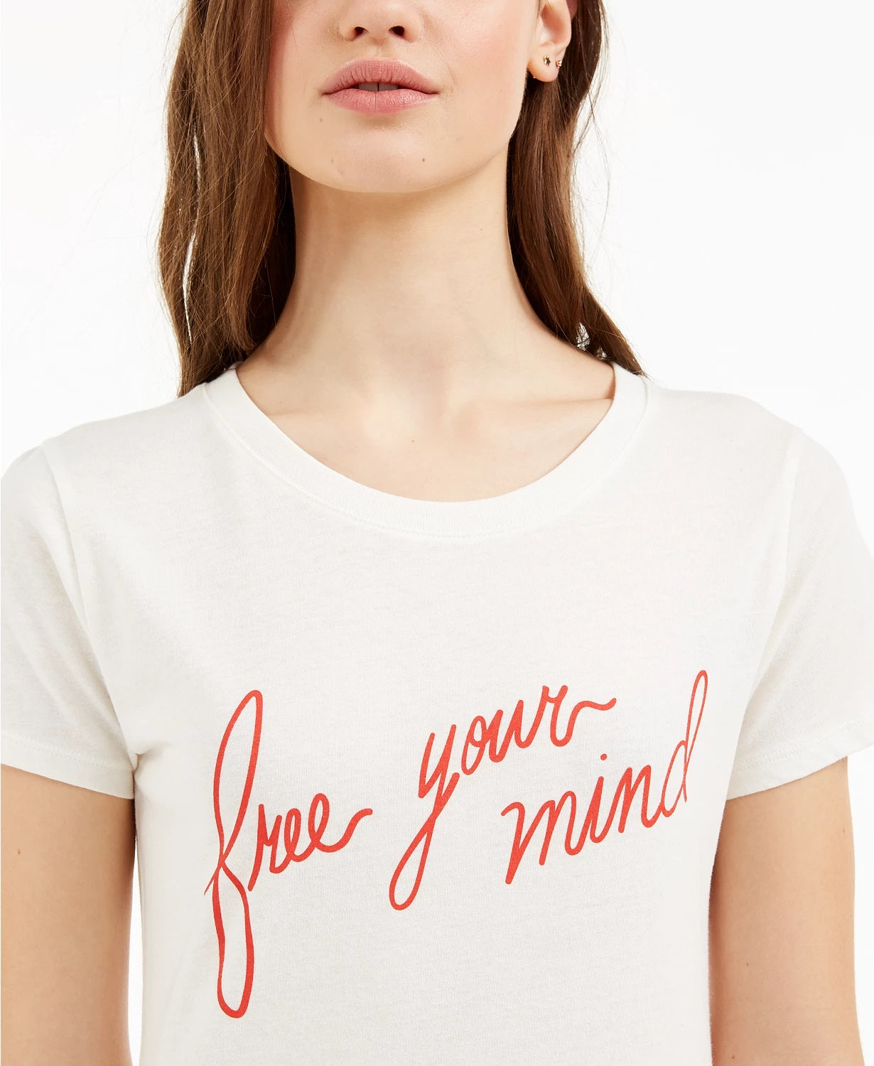 Camiseta estampada Love Tribe Junior Free Your Mind, branca, tamanho pequeno