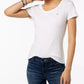 Camiseta feminina Tommy Hilfiger de algodão com decote redondo, branca, tamanho grande