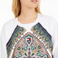Tommy Hilfiger Moletom Paisley Raglan Feminino Branco Tamanho Médio