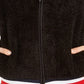 Tommy Hilfiger Moletom com capuz feminino Faux-Sherpa, preto, tamanho médio