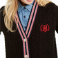 Cardigan feminino Tommy Hilfiger de tricô tipo cabo, preto, tamanho XX-G
