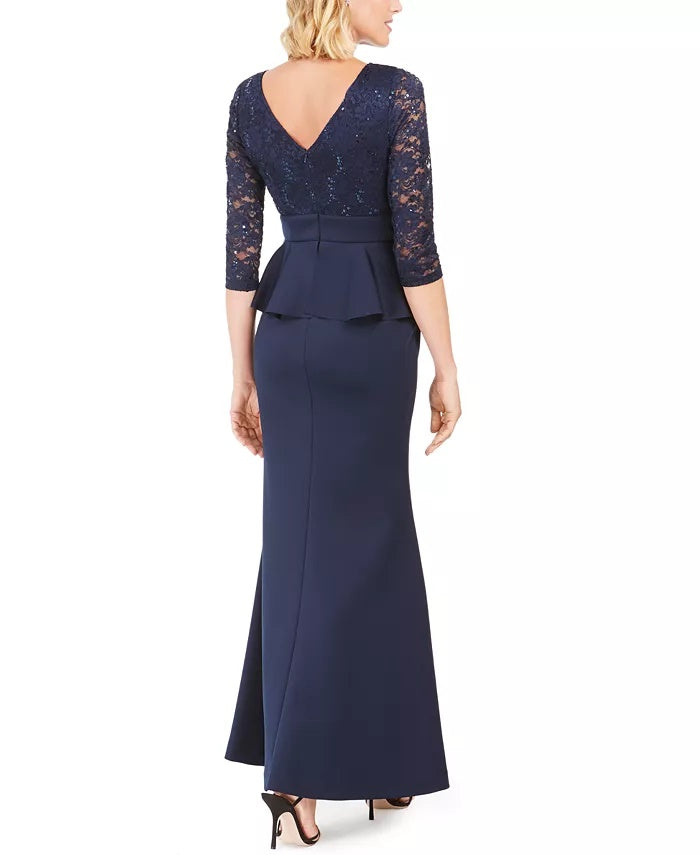 Vestido Peplum Feminino Jessica Howard Azul Marinho Tamanho 6