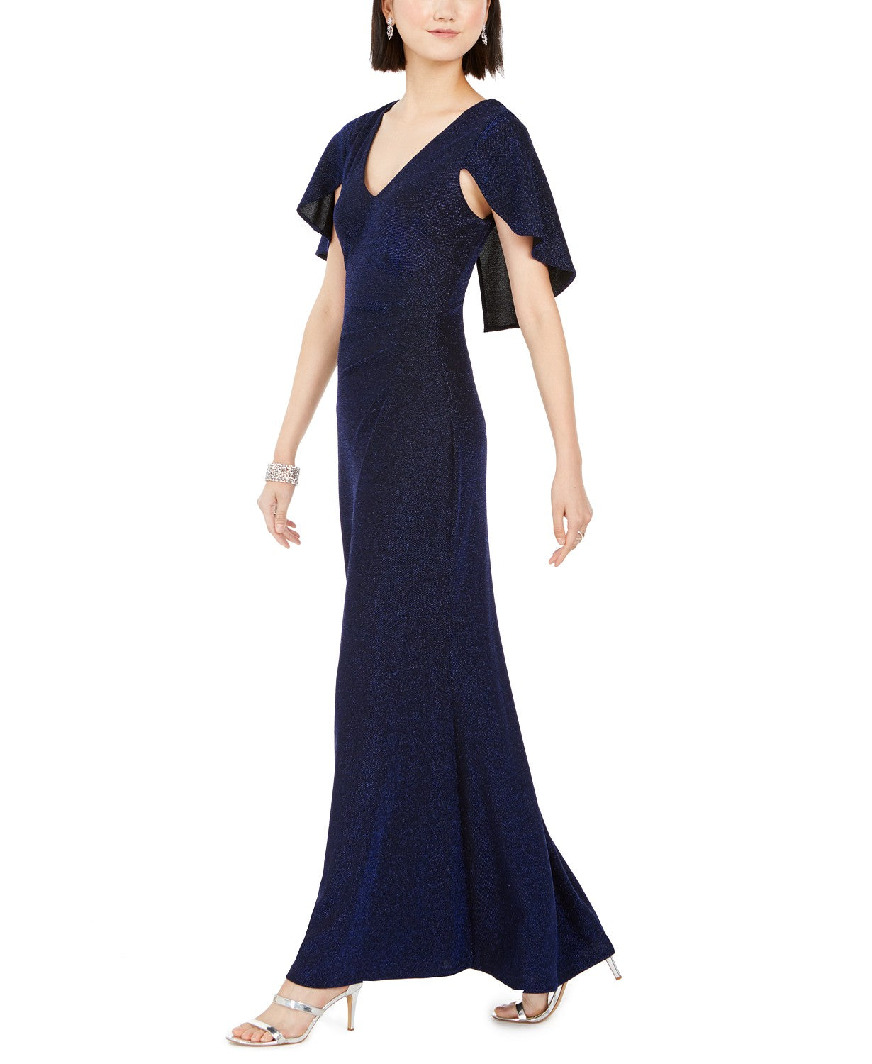 Vestido Capelet Feminino Jessica Howard, Cinza Escuro, Tamanho 10