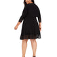 Vestido com acabamento ilusionista e bolero feminino Jessica Howard, preto, tamanho 20W