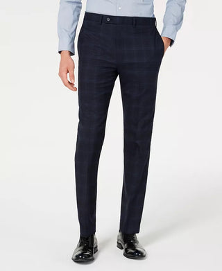 Calvin Klein Masculino X Slim Fit Stretch Azul Marinho Xadrez Calça Separada Tamanho Azul Marinho 40X32