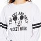 Blusa de algodão Disney Mickey da Modern Lux Junior, branca, tamanho grande