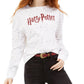 Camiseta gráfica Harry Potter da Warner Brothers Juniors, tamanho grande, branca