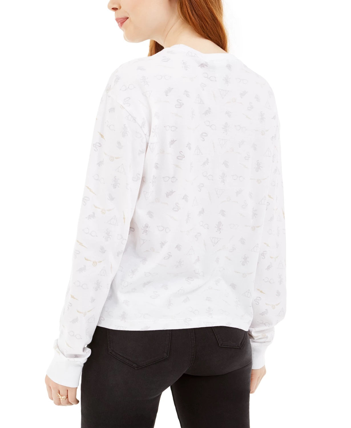 Camiseta gráfica Harry Potter da Warner Brothers Juniors, tamanho grande, branca