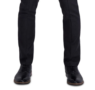 Calça social Kenneth Cole Reaction masculina extra slim fit, com estampa xadrez micro xadrez, cinza escuro, tamanho 34x32