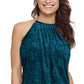 Vestido estampado de veludo azul Kensie tamanho 2