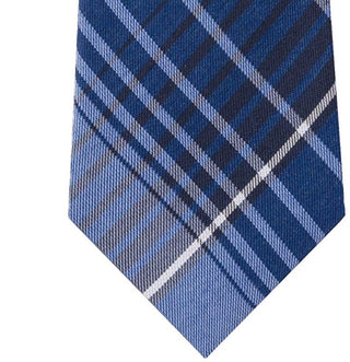 Gravata xadrez masculina Tre da Kenneth Cole Reaction, tamanho regular, azul marinho