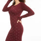 Vestido justo com tachas Planet Gold Juniors, vermelho, tamanho grande