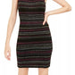 Vestido suéter listrado metálico Derek Heart Juniors marrom tamanho extragrande