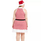 Vestido listrado plus size da Planet Gold feminino, estilo flare, com chapéu de Papai Noel, vermelho, tamanho 2X