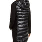 Jaqueta Puffer Assimétrica Feminina Calvin Klein Mix-Media Preta Tamanho X-G