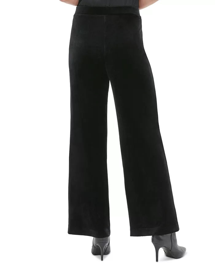 Calça Calvin Klein Feminina Veludo Perna Larga Preta Tamanho Grande