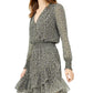 Vestido envelope falso com estampa floral feminino Michael Kors Regular e Petite, preto, tamanho P