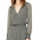 Vestido curto envelope Michael Kors feminino verde floral manga comprida tamanho grande