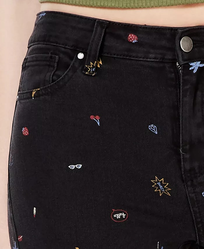 Calça jeans skinny com estampa gráfica Tinseltown Juniors, preta, tamanho 3