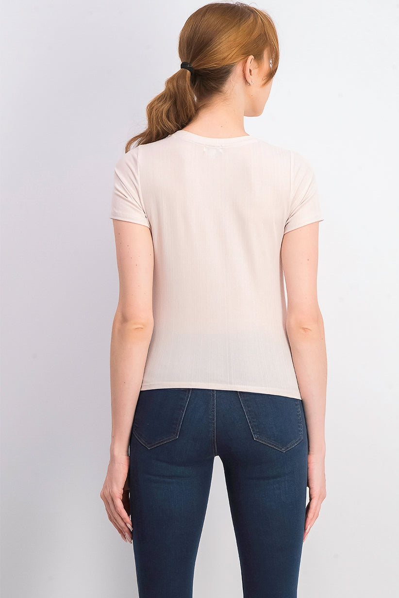 Top metálico com torção frontal Love Fire Juniors, rosa, tamanho extra grande