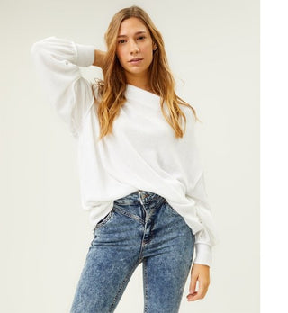 Suéter Hacci com Aperto Principal Feminino Free People, Branco, Tamanho Médio