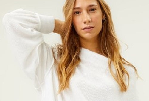 Suéter Hacci com Aperto Principal Feminino Free People, Branco, Tamanho Médio