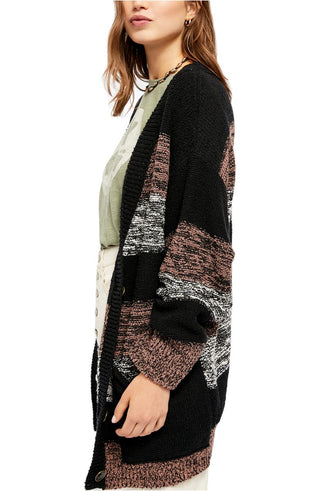 Free People Women's Southport Beach Cardigan Size Charcoal Size Small