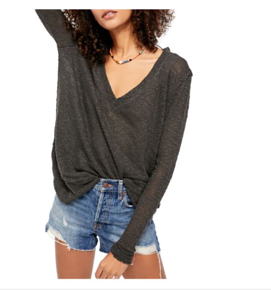 Pulôver feminino Ocean Air Hacci da Free People, preto, tamanho grande