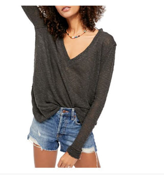 Pulôver feminino Ocean Air Hacci da Free People, preto, tamanho grande