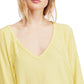 Camiseta térmica feminina Santa Clara da Free People, amarela, tamanho médio