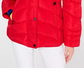 Casaco acolchoado com capuz e acabamento em pele sintética Madden Girl Juniors, vermelho, tamanho médio