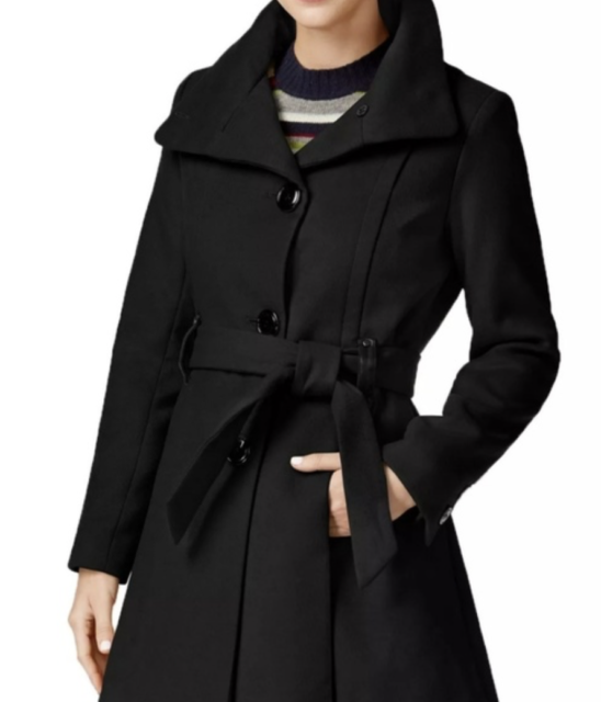 Casaco com cinto e saia Madden Girl Junior's, preto, tamanho grande