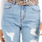 Calça jeans skinny rasgada com cinto azul da Dollhouse Juniors, tamanho 9
